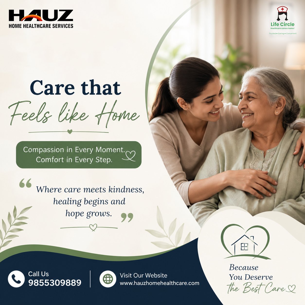 🏡 Home is where healing feels the most comforting.

At Hauz Home Healthcare, we believe that compassionate care goes beyond treatment-it builds trust, restores confidence, and brings peace of mind to every family.

"Where care meets kindness, healing begins and hope grows." 💚

📞 Call us: 9855309889
🌐 Visit: www.hauzhomehealthcare.com

#HauzHomeHealthcare #CareThatFeelsLikeHome #CompassionateCare #HealthcareWithHeart #HomeHealthcare #QualityCare #PatientCare #HealthAndWellness #HealingWithCare #CareAndComfort #TrustedHealthcare #FamilyFirst #Wellbeing #HealthyLiving #HealthcareSupport