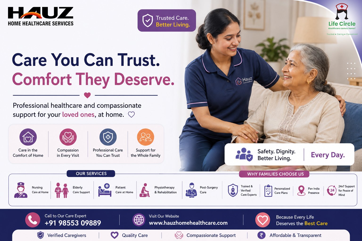 🏡 Quality Healthcare, Right at Your Doorstep. 💙

When your loved ones need compassionate care, Hauz Home Healthcare is here to bring professional medical and personal support to the comfort of your home.
Our experienced caregivers, nurses, and rehabilitation experts are dedicated to providing personalized care with dignity, comfort, and trust.

✅ Nursing Care at Home
✅ Elderly Care Support
✅ Patient Care at Home
✅ Physiotherapy & Rehabilitation
✅ Post-Surgery Care

📞 Call: +91 98553 09889
🌐 Visit: www.hauzhomehealthcare.com

Because every life deserves exceptional care.

#HauzHomeHealthcare #HomeHealthcare #HealthcareAtHome #ElderlyCare #NursingCare #PatientCare #Physiotherapy #PostSurgeryCare #CareAtHome #HomeNursing #SeniorCare #CompassionateCare #QualityHealthcare #TrustedCare #HealthcareServices #HomeCareIndia #MedicalCare #FamilyCare #HealthyLiving #CareWithCompassion
