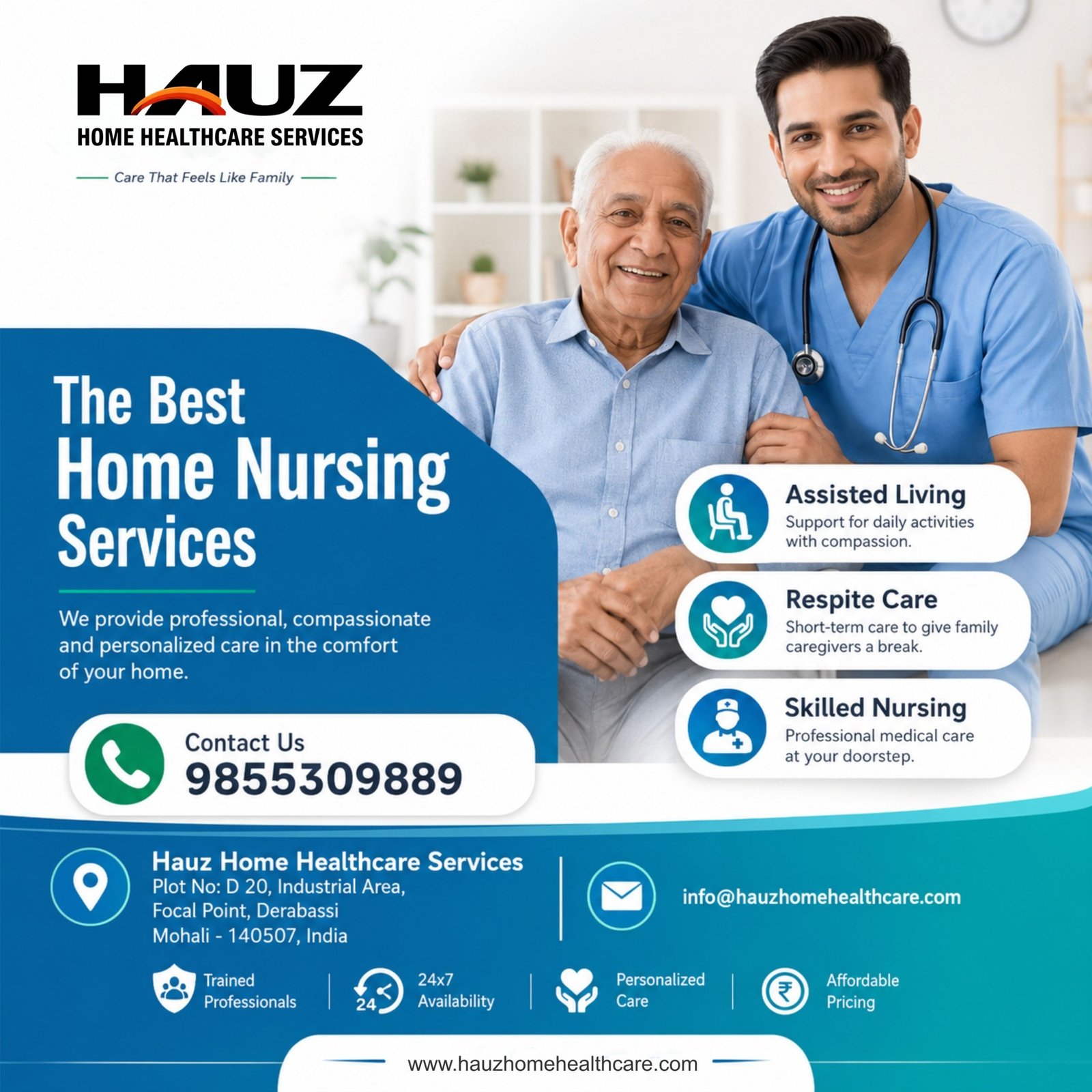 🏡 Care That Feels Like Family! ❤️

At Hauz Home Healthcare Services, we bring professional, compassionate, and personalized nursing care right to your doorstep. From assisted living and respite care to skilled nursing, our trained professionals are available to support you and your loved ones with care, dignity, and compassion. 💙

📞 Call us: 9855309889
🌐 www.hauzhomehealthcare.com

#HauzHomeHealthcare #HomeHealthcare #HomeNursing #NursingCare #SkilledNursing