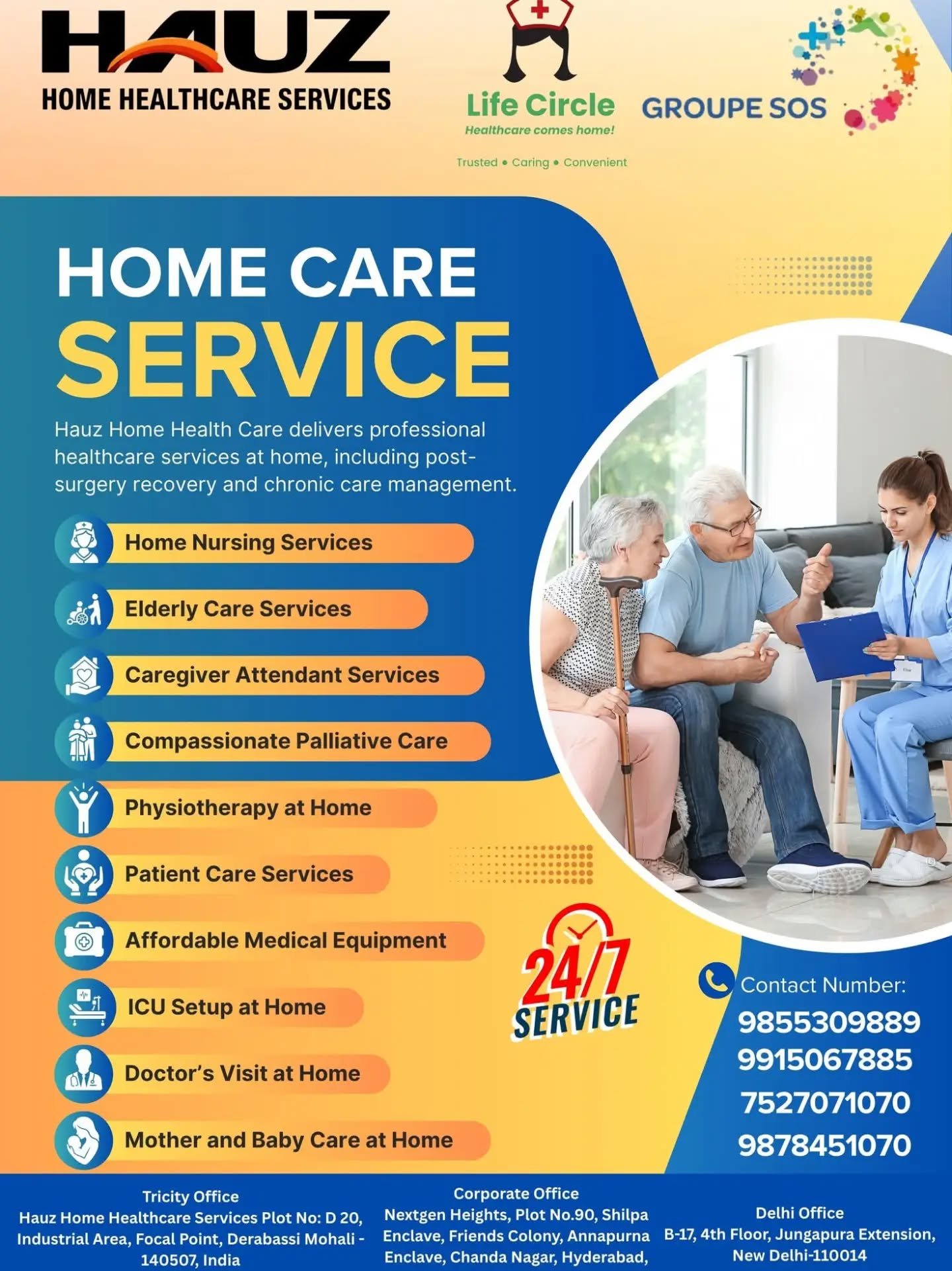 🏡 Compassionate Care, Right at Your Doorstep 💙
At HAUZ Home Healthcare Services, we believe healing happens best in the comfort of home. From expert nursing care to elderly support, physiotherapy, ICU setup, and doctor visits at home — our dedicated team is available 24/7 to provide trusted, caring, and convenient healthcare services for your loved ones.
✨ Professional Care
✨ Experienced Medical Staff
✨ Personalized Attention
✨ 24/7 Support
Because your family deserves the best care — at home. 💛

#HomeHealthcare #HomeCareServices #PatientCare #ElderlyCare #NursingCare